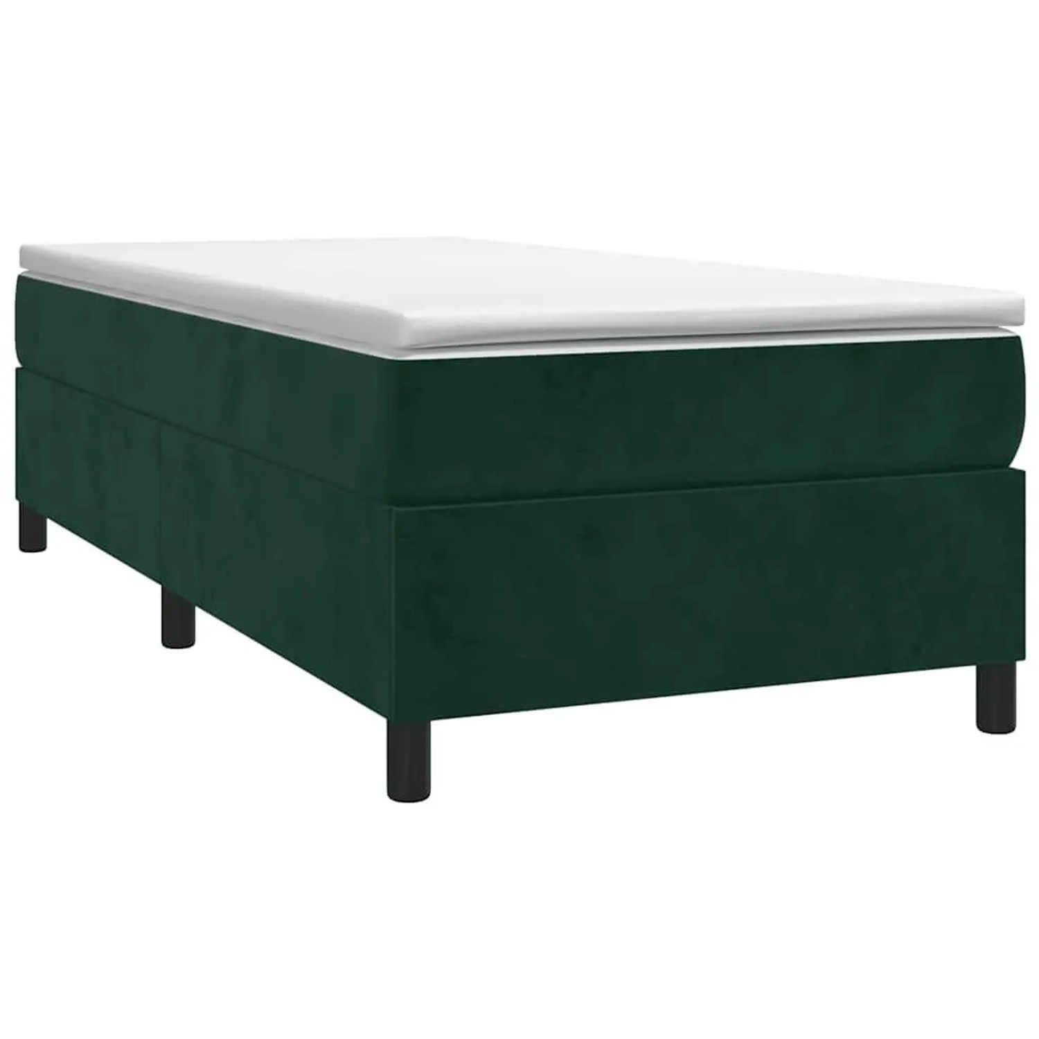 vidaXL Boxspringbett mit Matratze Dunkelgrün 90x190 cm Samt 3144654 günstig online kaufen