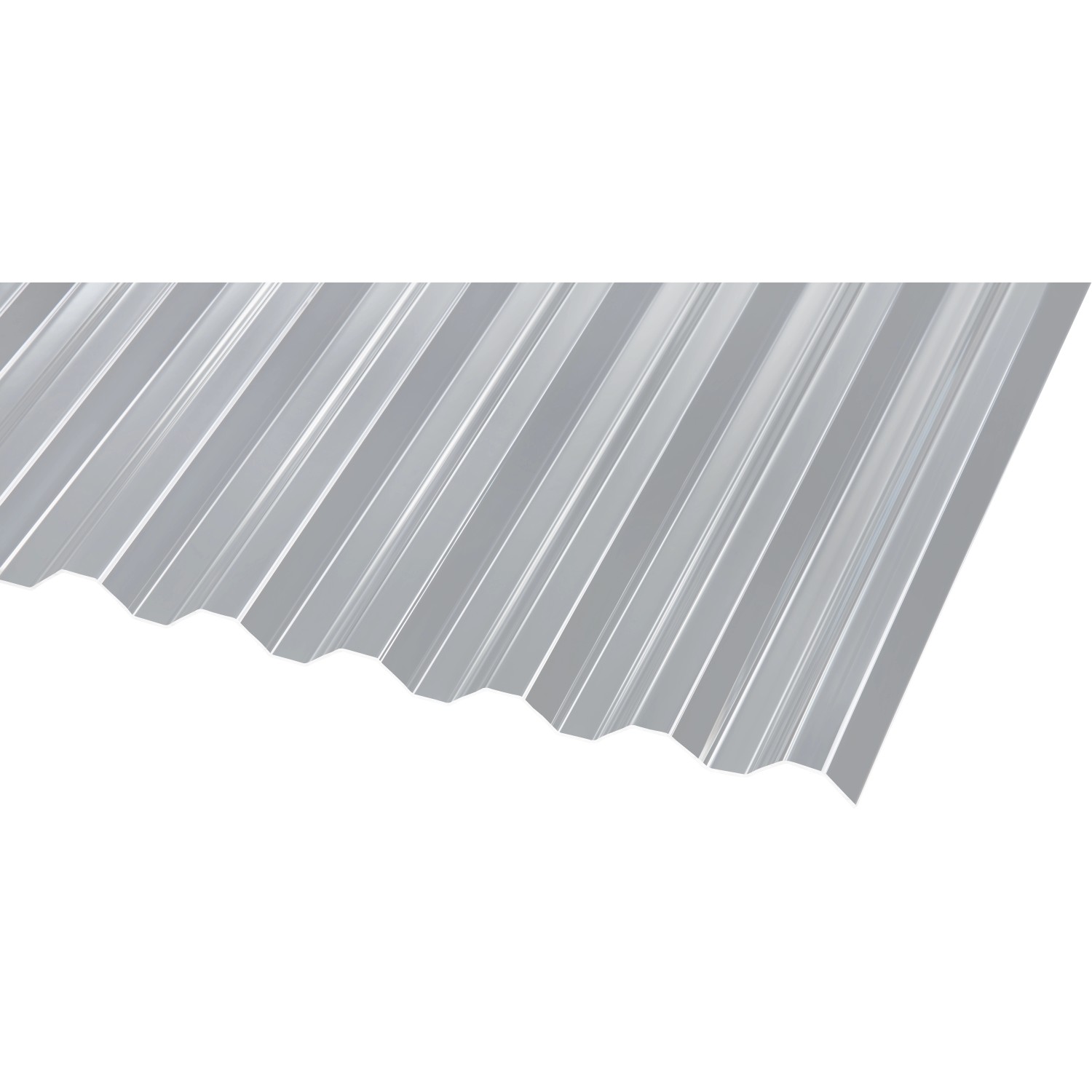 Transparente Acryl-Trapezplatte 1,5 mm, geeignet für Kunststoffbedachung.