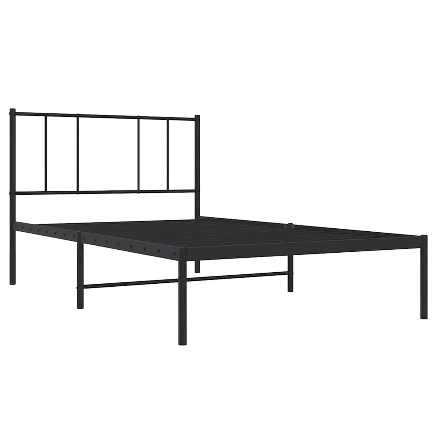 vidaXL Bettgestell mit Kopfteil Metall Schwarz 75x190 cm 352470 günstig online kaufen