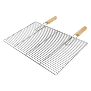 ECD Germany Rechteckiger Edelstahl Grillrost mit Abnehmbaren Griffen 60 x 40 cm