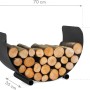 CookKing Kaminholzregal Turyn 70 aus Stahl, gefüllt mit Holzscheiten.