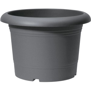 Scheurich Pflanzgefäß Oliver, Ø 60 cm, Metallic Grau, ideal für Garten und Balkon.