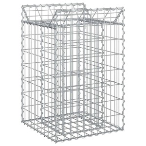 vidaXL Gabionen Hochbeet Silber 50 x 50 x 80 cm Verzinkter Stahl 42033302