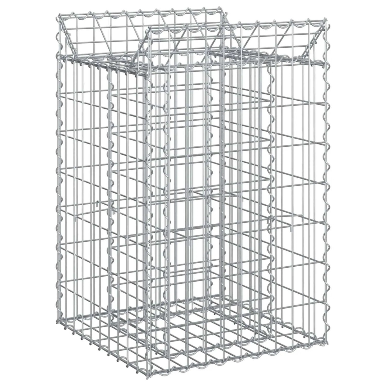 vidaXL Gabionen Hochbeet Silber 50 x 50 x 80 cm Verzinkter Stahl 42033302