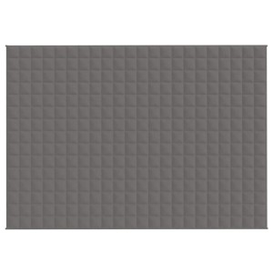 Graue vidaXL Gewichtsdecke (155x220 cm, 11 kg) mit quadratischer Steppung für besseren Schlaf.