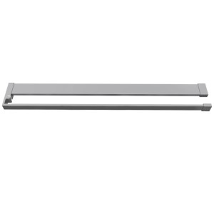 Glänzendes Duschregal mit Handtuchhalter aus verchromtem Aluminium für Walk-in Duschen. Praktische Ablage.