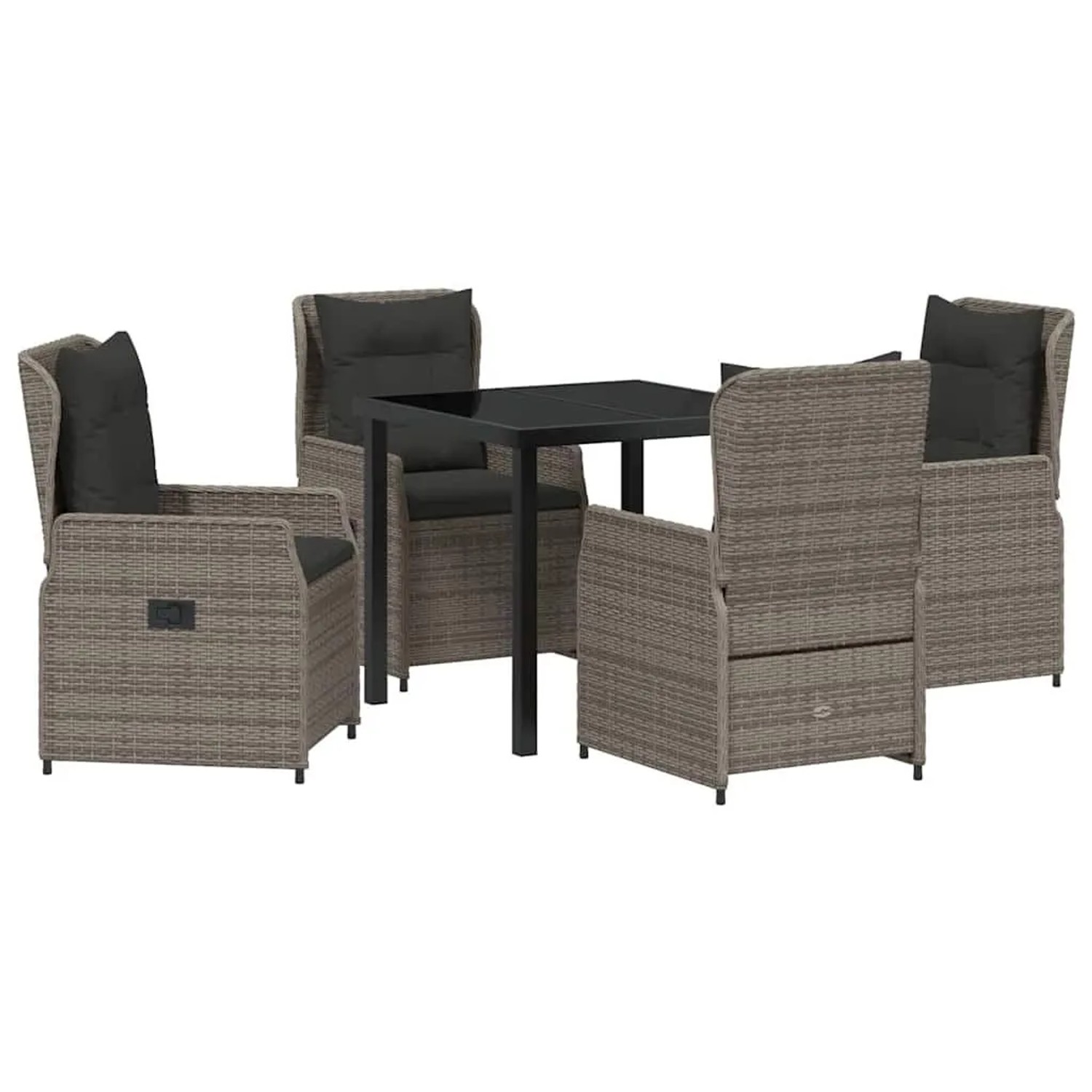 vidaXL Garten Essgruppe 5-Tlg Grau Poly-Rattan 3380954 günstig online kaufen