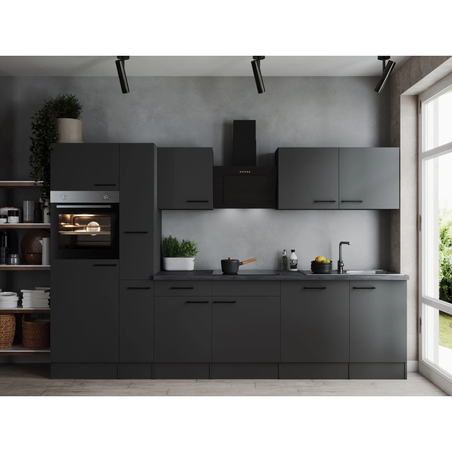 Thumbnail - Respekta Küchenzeile Oliver 310 cm Grau Matt