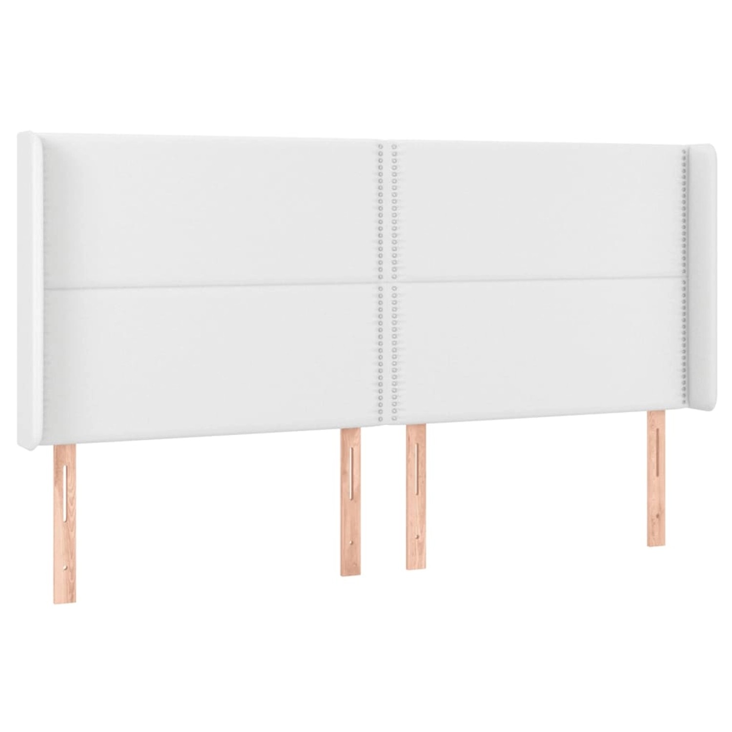 vidaXL LED Kopfteil Weiß 203x16x118/128 cm Kunstleder 3124017