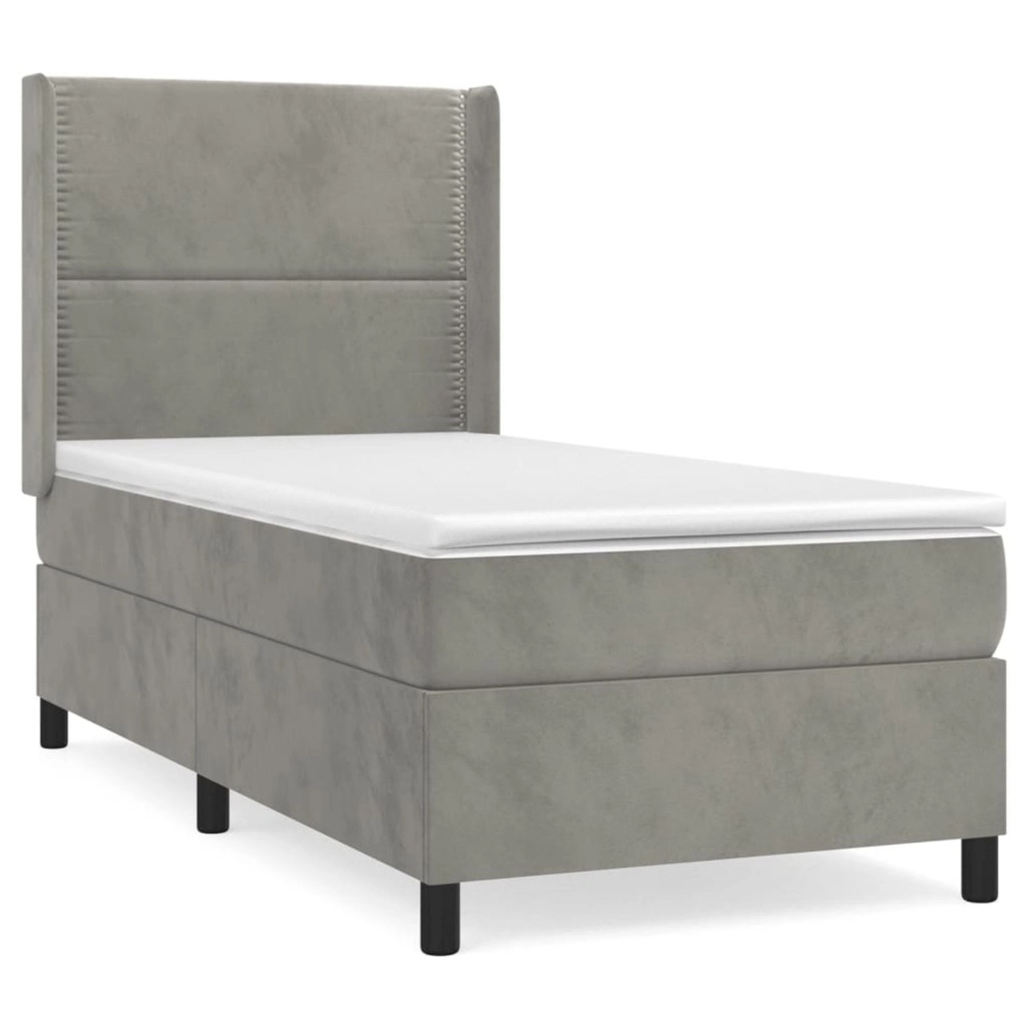 Vidaxl Boxspringbett Mit Matratze Dunkelgrau 100x200 Cm Samt günstig online kaufen