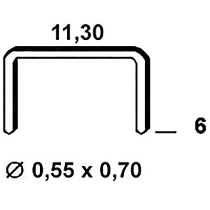 Alsafix Tackerklammer Typ 53, verzinkt. Rückenbreite 11,3 mm, Länge 6 mm, Draht 0,55x0,70 mm für Tacker.