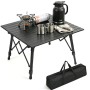 Sekey klappbarer Campingtisch aus Aluminium, höhenverstellbar, mit Zubehör und Tragetasche.
