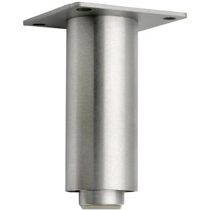 Runder Simausrom Möbelfuß aus gebürstetem Aluminium, 120 mm lang, mit verstellbarem Gleiter.