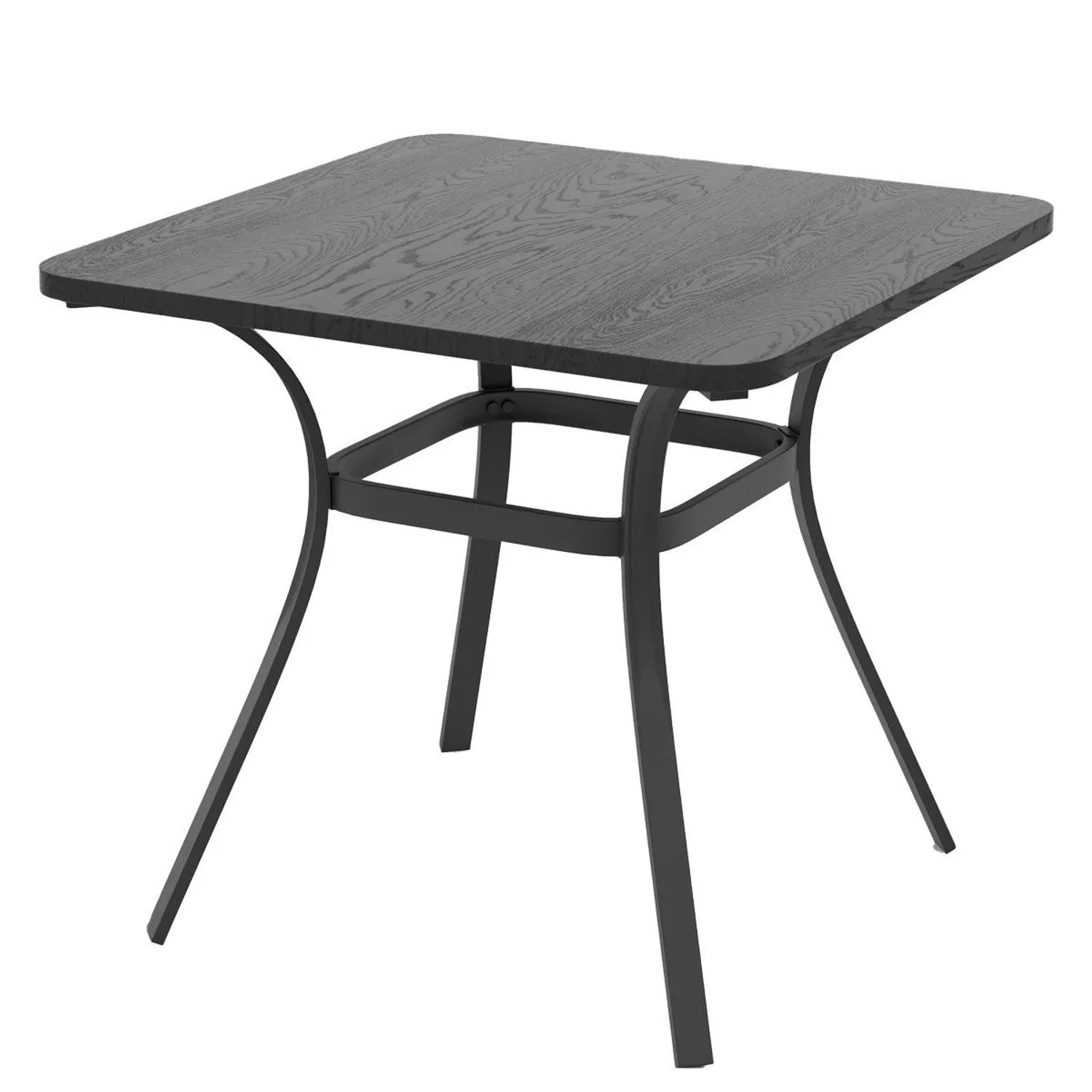 Costway Gartentisch mit Tischplatte in Holzoptik 80 x 80 x 73 cm Grau