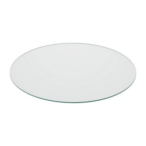 Transparente Relaxdays Glasplatte ESG, 90 cm Durchmesser, für Tische oder als Kamin-Zubehör.