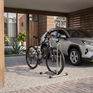 Relaxdays Fahrradständer Stahl Silber Rutschfest für 29 Zoll 72,5 cm x 41 cm x 44,5 cm