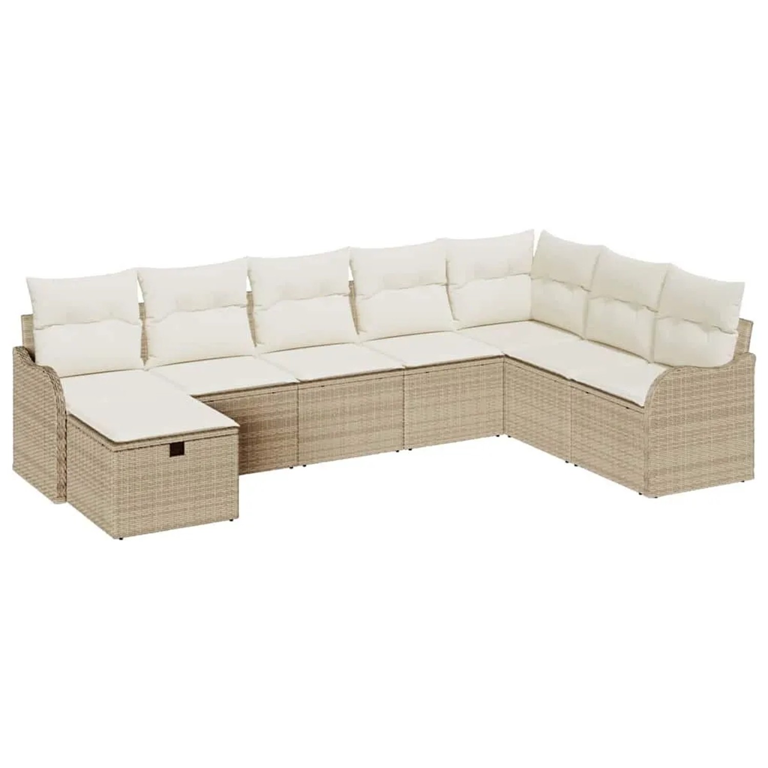 vidaXL Sofa Set mit Kissen 8-Tlg Beige und Creme Poly-Rattan 3359030 günstig online kaufen