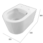 Weißes Domberg Wand-WC-Set DB1004 mit Maßen, spülrandlos und modern.