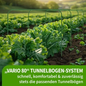 TTL GARDEN Pflanztunnel Vario 80, 6er Set im Beet. Frühbeet-Tunnel aus Stahl mit Clips.