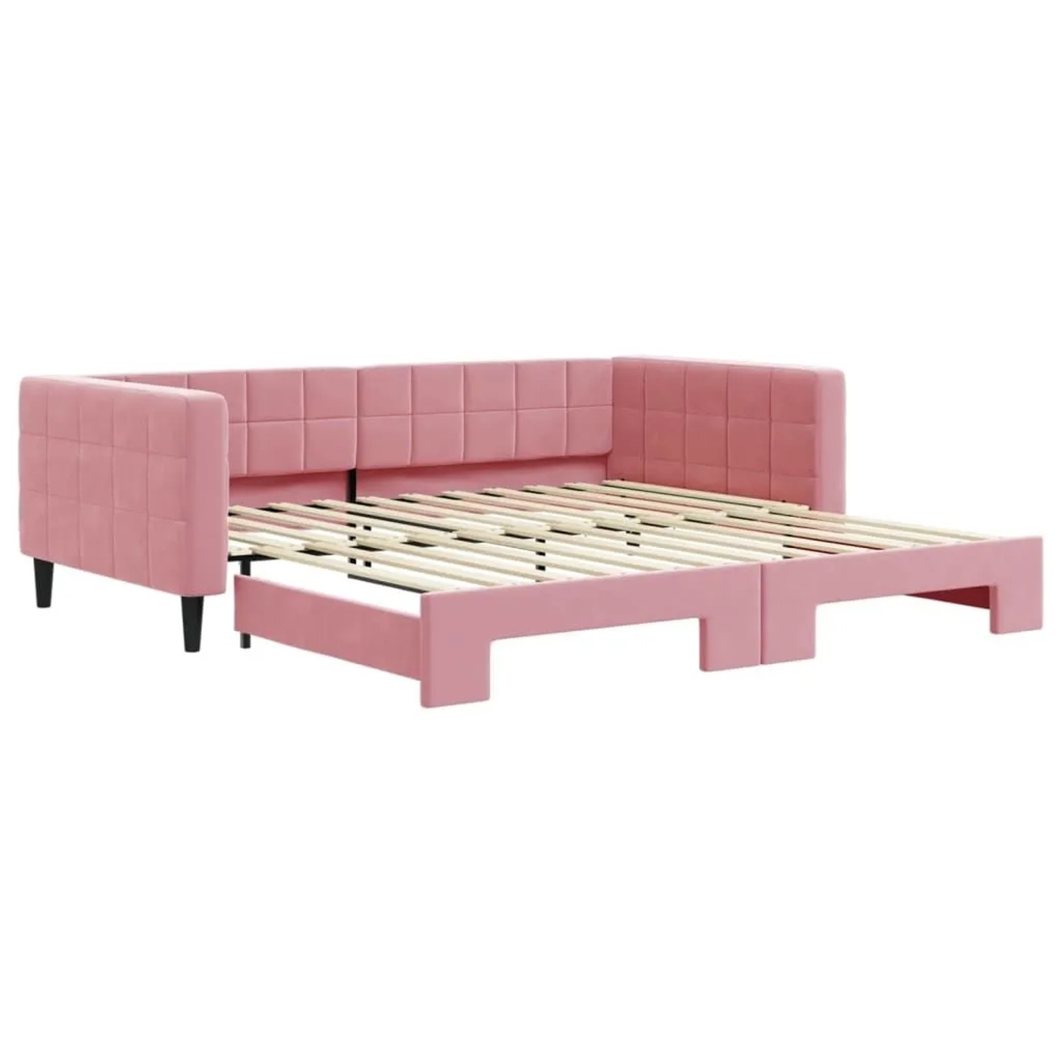 vidaXL Tagesbett Ausziehbar Rosa 100x200 cm Samt 3196701