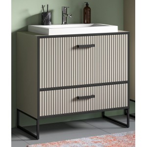 Inn.Furn Waschbeckenunterschrank mit Waschbecken in Sand 80 cm Scana
