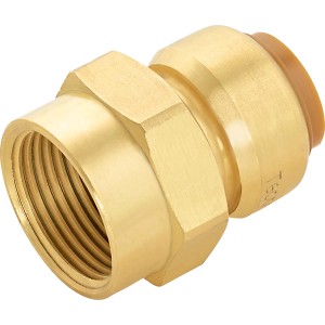 Steck-Fitting aus Messing, 18 mm x 24,1 mm (Rp 3/4) für Wasser- und Heizungsrohre.