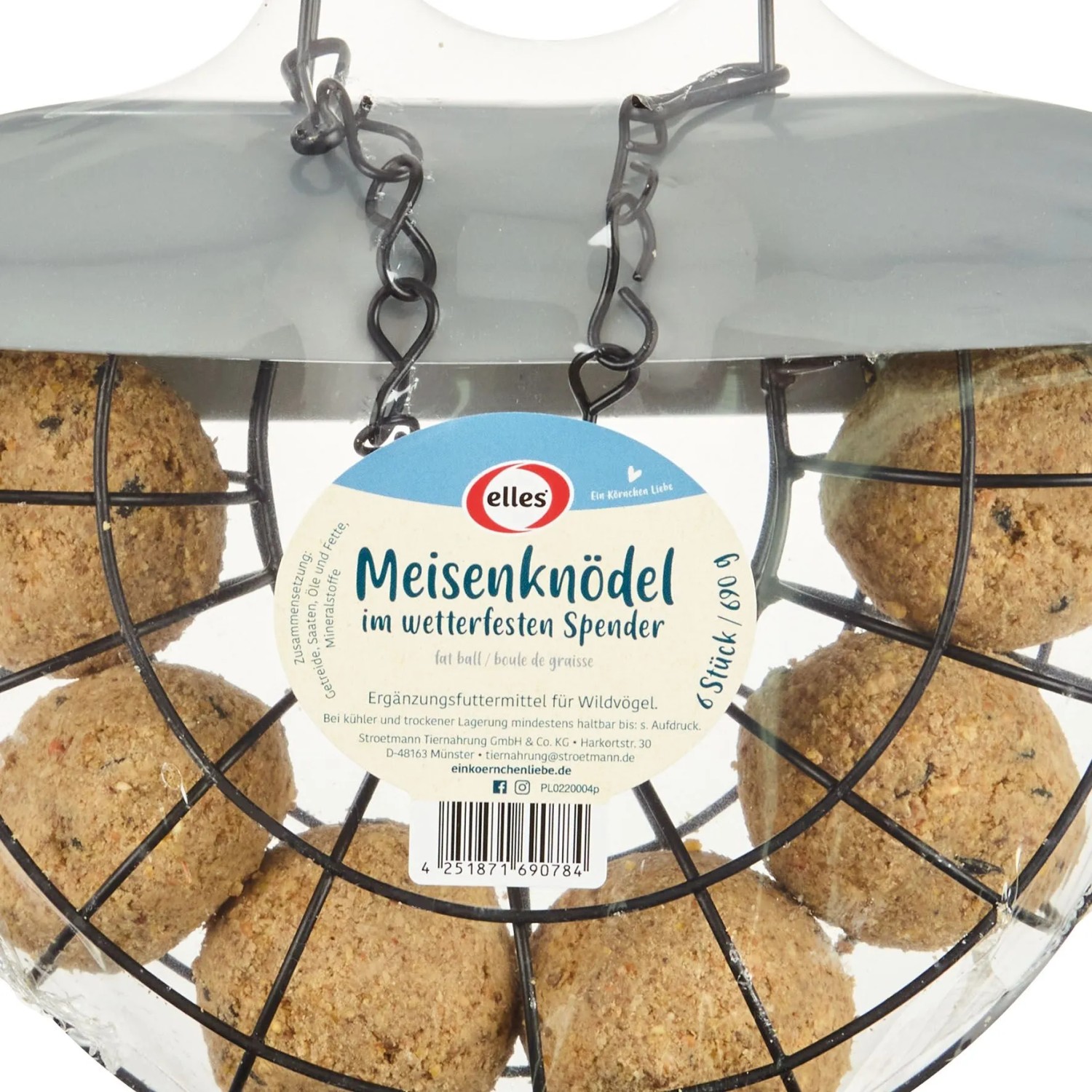 Elles Ergänzungsfutter Meisenknödel im Halbmond für Wildvögel 6 Stück
