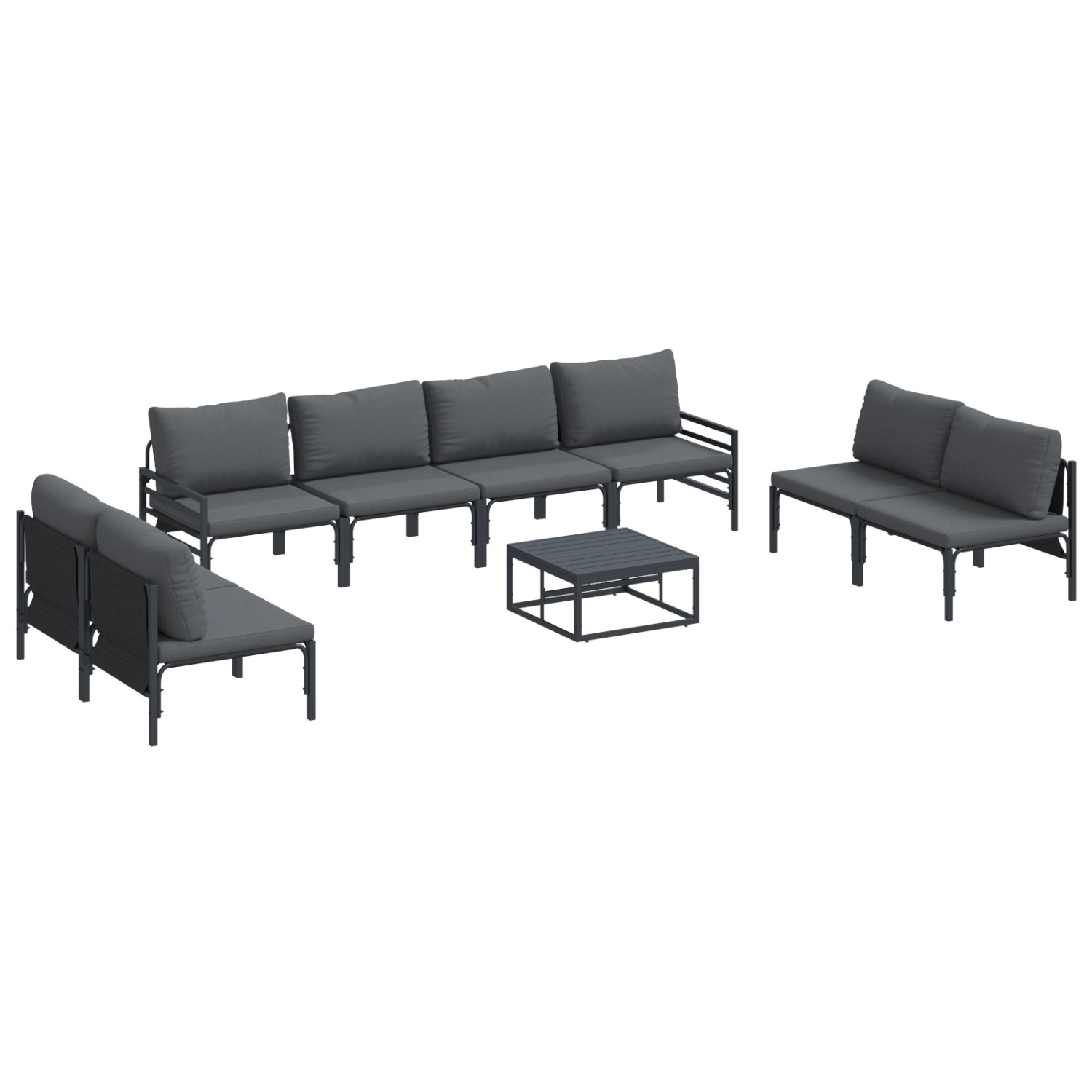 vidaXL Garten-Sofa-Set 9-Tlg Anthrazit Stahl 3378985 günstig online kaufen