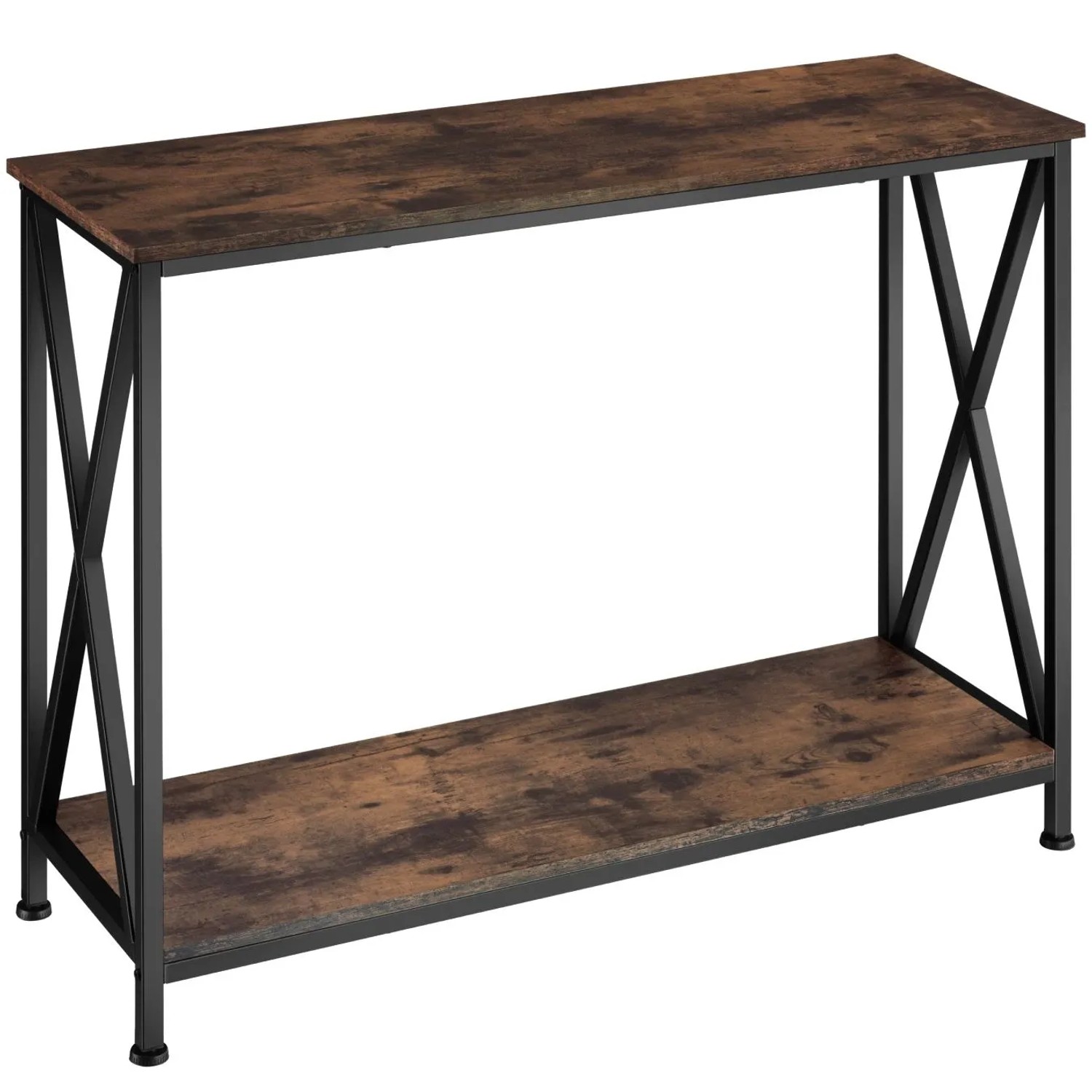 Tectake Konsolentisch Tacoma Industrial Style Holz und Stahl  100 x 35 x 80 50 cm Industrial Holz Dunkel  Rustikal