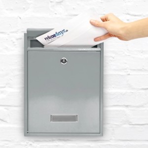 Relaxdays Briefkasten Metall Silber Abschließbar 35 cm x 26,5 cm x 8,5 cm