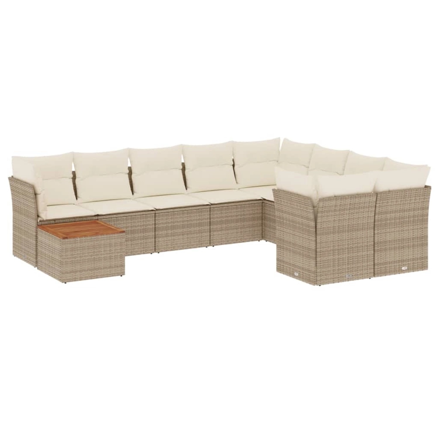 vidaXL 10-Tlg Garten-Sofagarnitur mit Kissen Beige Poly Rattan 3223825 günstig online kaufen