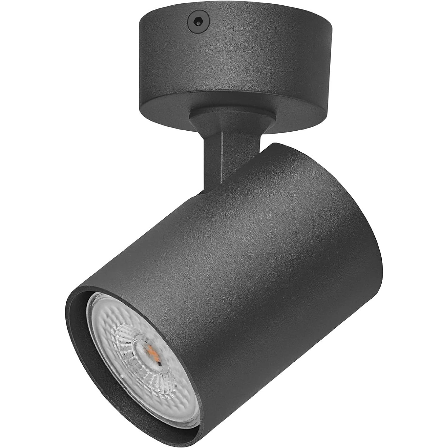 Oktaplex Bora Spotleuchte inkl. GU10 Leuchtmittel 2700K Warmweiß Schwenkbar Aluminium 1-flammig Schwarz