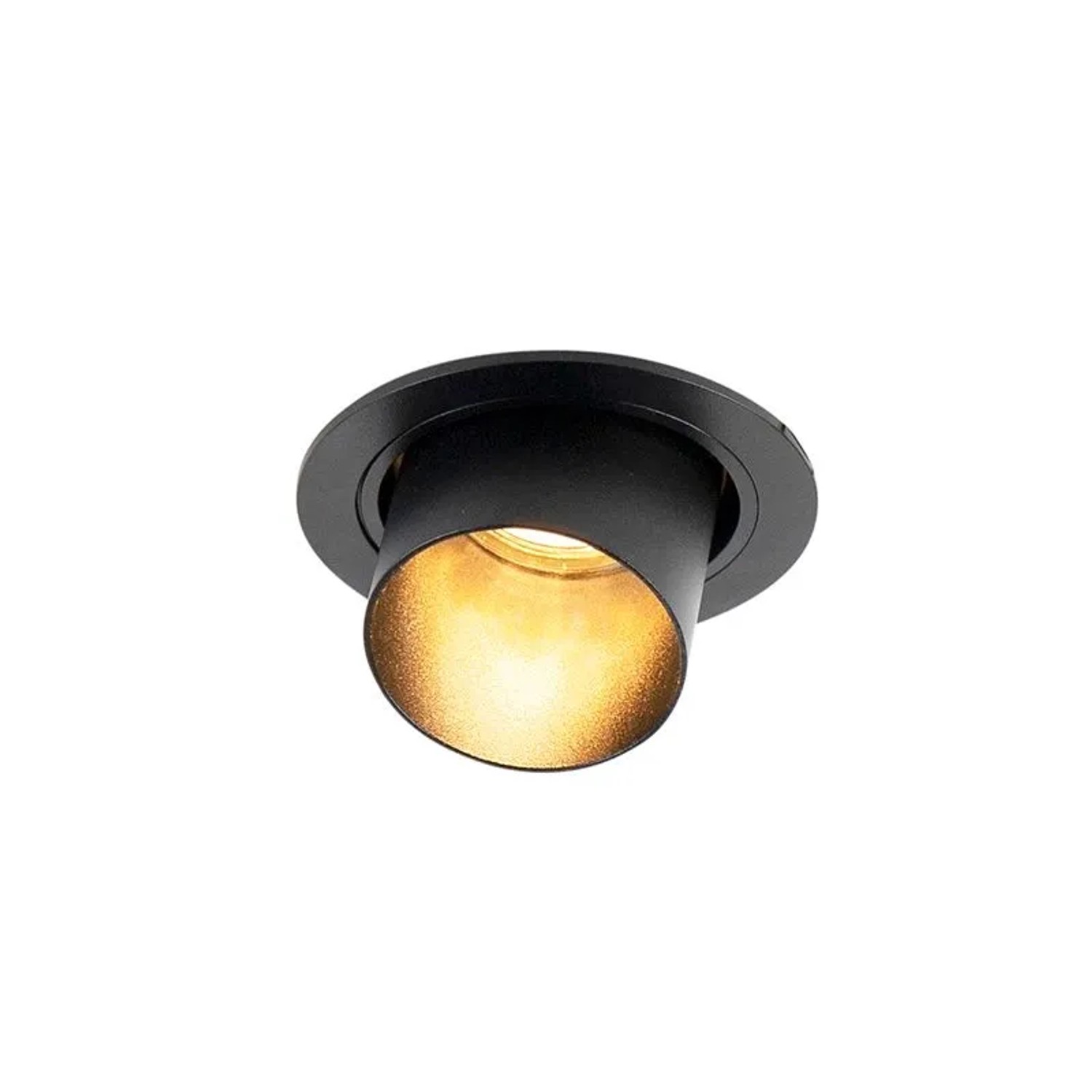 QAZQA Modernes Rundes Einbaudownlight Neigbar Schwarz Installa