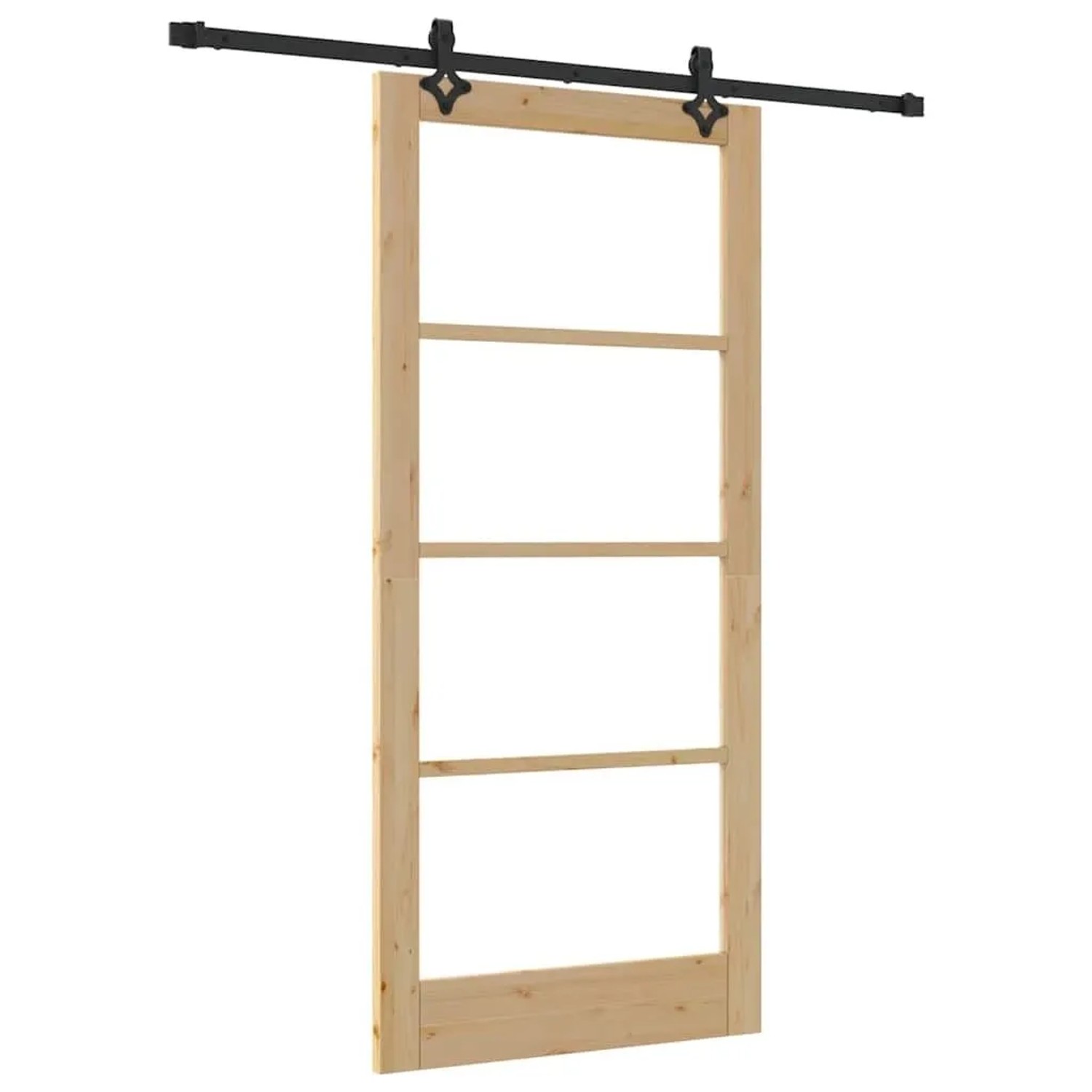 vidaXL Schiebetür ORKDAL Natur und Schwarz 93 x 202 cm 3332175