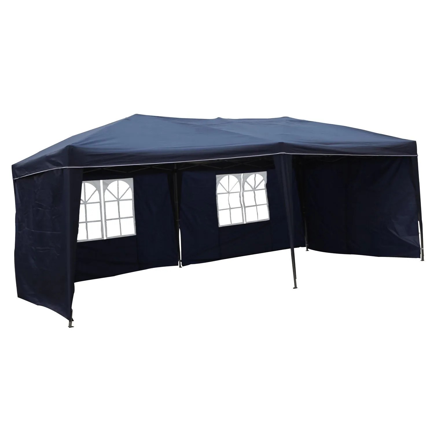 Lex XXL Alu Faltpavillon 6x3m Gartenpavillon Gartenzelt Partyzelt Wasserdicht Blau