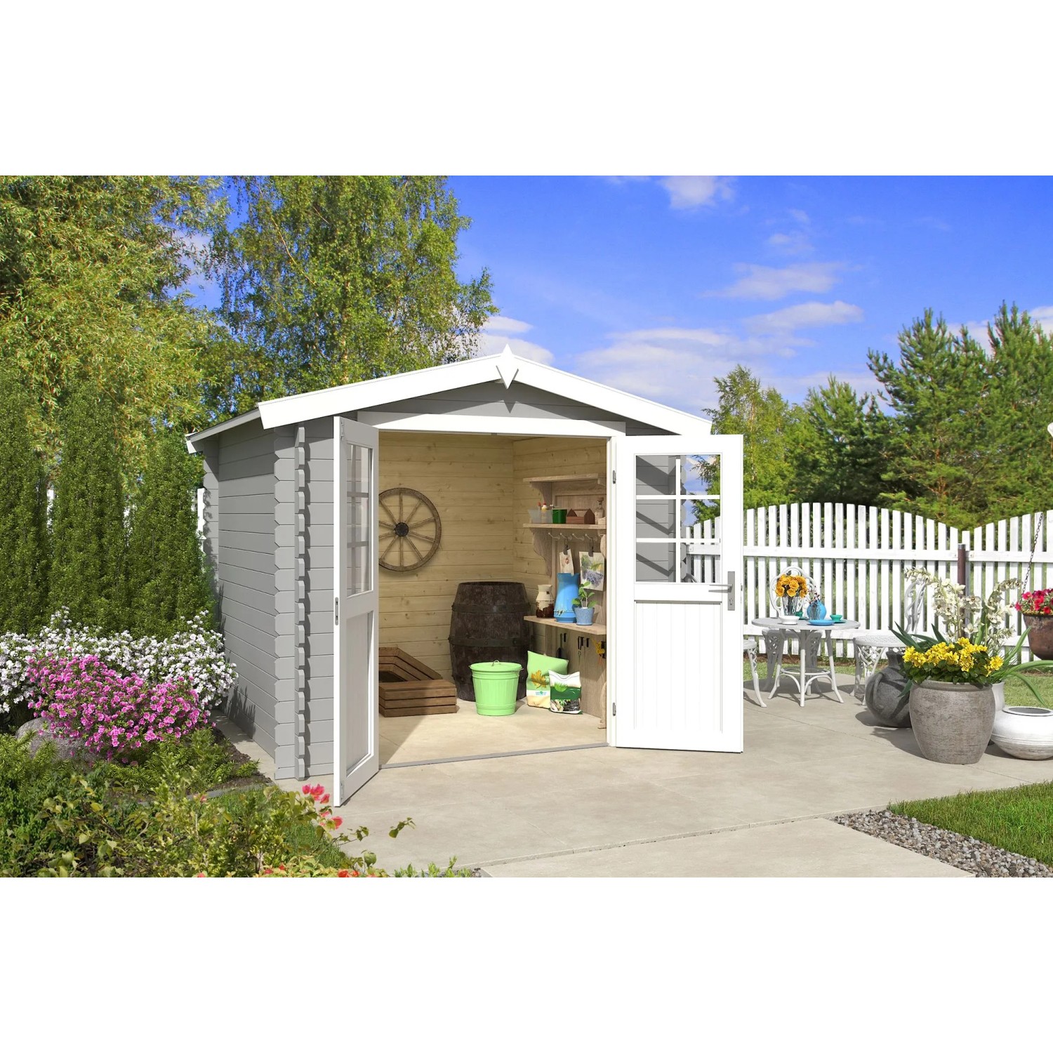Lasita Gartenhaus Ingo 230 Lichtgrau 230 cm x 230 cm