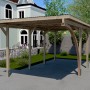 Weka Einzelcarport 606 A aus Holz mit Rundbogen, 268x501 cm, stabile Ausführung.