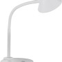 Weiße LED-Tischleuchte Berry, flexible Schreibtischlampe aus Kunststoff.