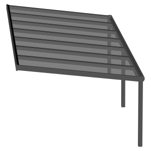 DreamGarden Terrassenüberdachung, 7,06x3,5m, Anthrazit, klare Polycarbonatplatten.
