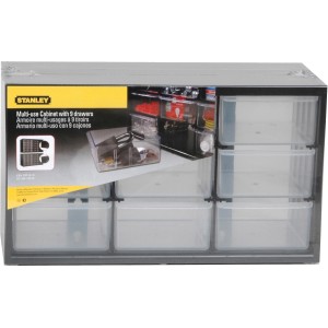 Stanley Kleinteilemagazin mit 9 transparenten Schubladen zur Aufbewahrung, Wandmontage möglich.