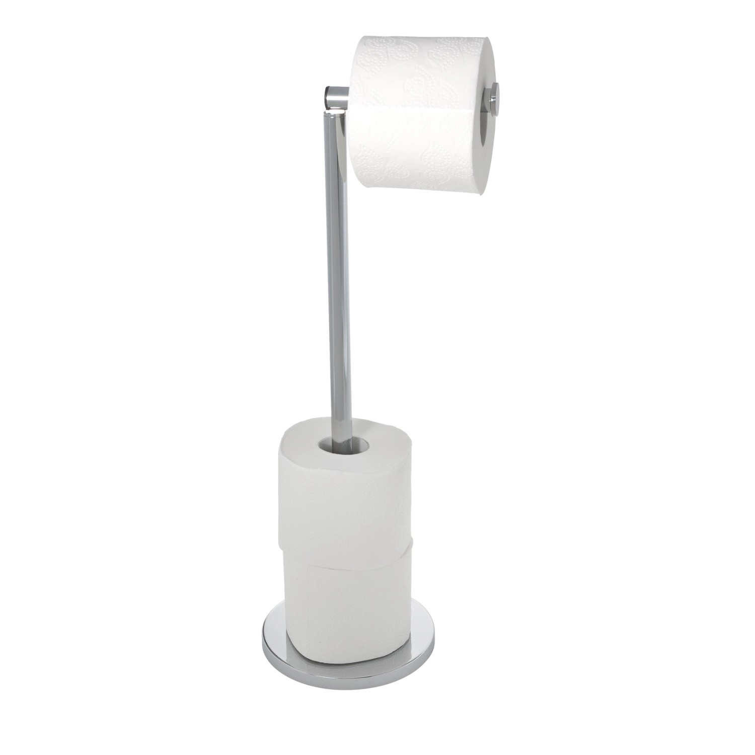 Wenko Stand Toilettenpapierhalter 2 in 1 Glänzend Edelstahl  21 x 55 x 17 cm