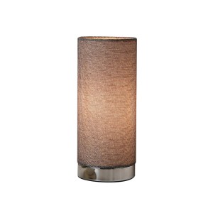 Lindby Tischlampe Ronja 9620841 Dimmbar Modern in Alu aus Textil 1-flammig E14 Schlafzimmerleuchte