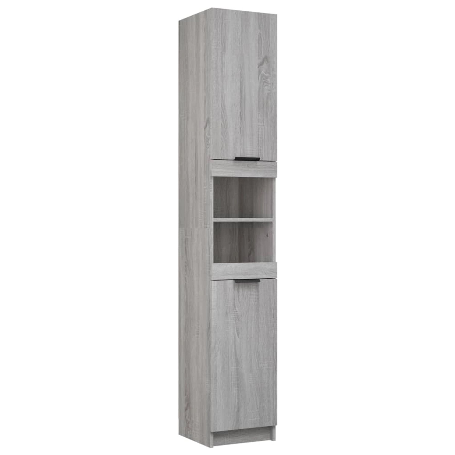 vidaXL Badschrank Grau Sonoma 32x34x188,5 cm Holzwerkstoff günstig online kaufen