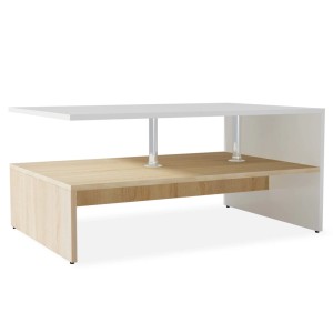 vidaXL Couchtisch Holzwerkstoff 90x59x42 cm Eiche und Weiß 244856