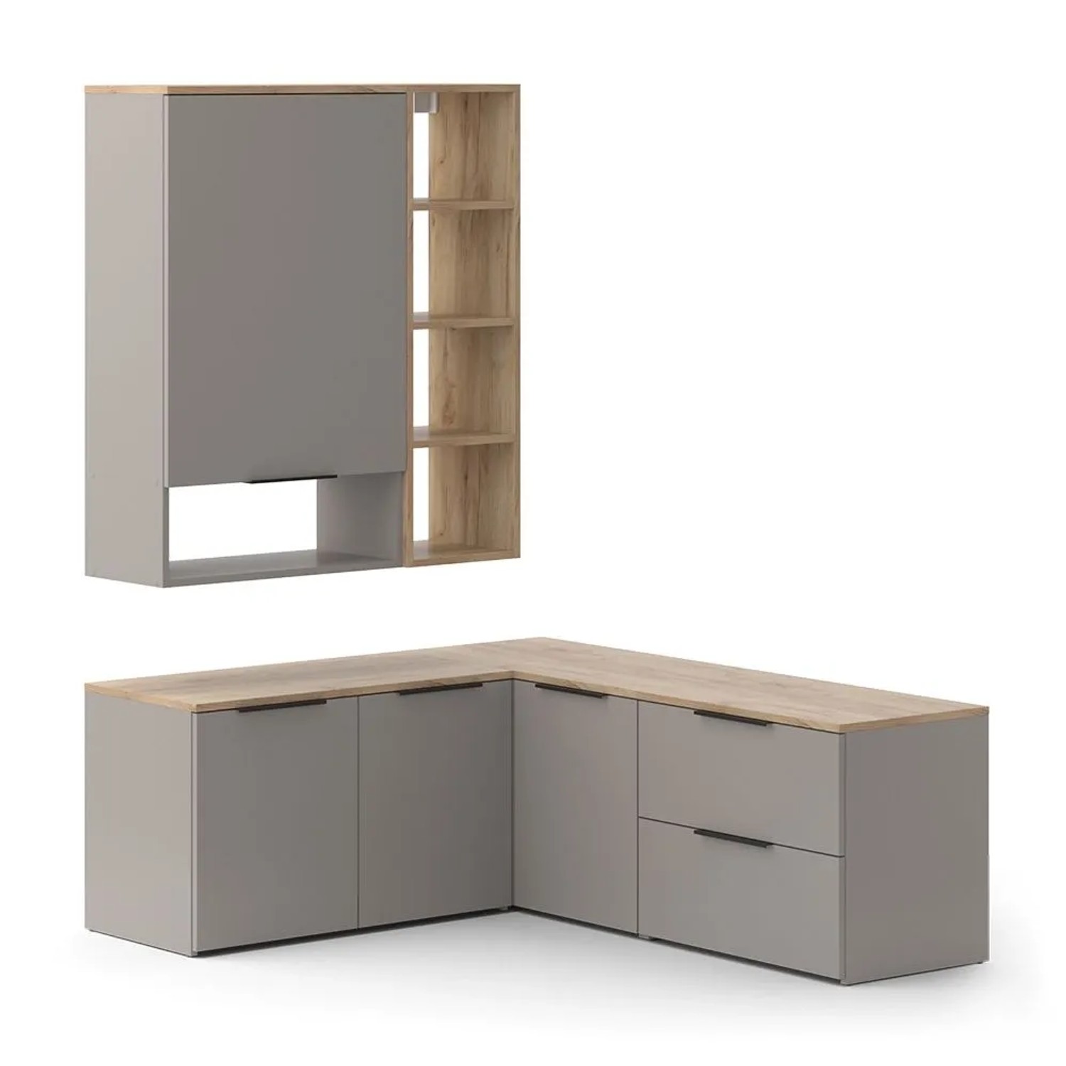 Vicco Wohnwand Wido Greige 80 x 50 5 Teile Art Nr 57465