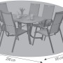 Graue Acamp Schutzhülle für ovale Sitzgruppe, schützt Gartenmöbel vor Witterung.
