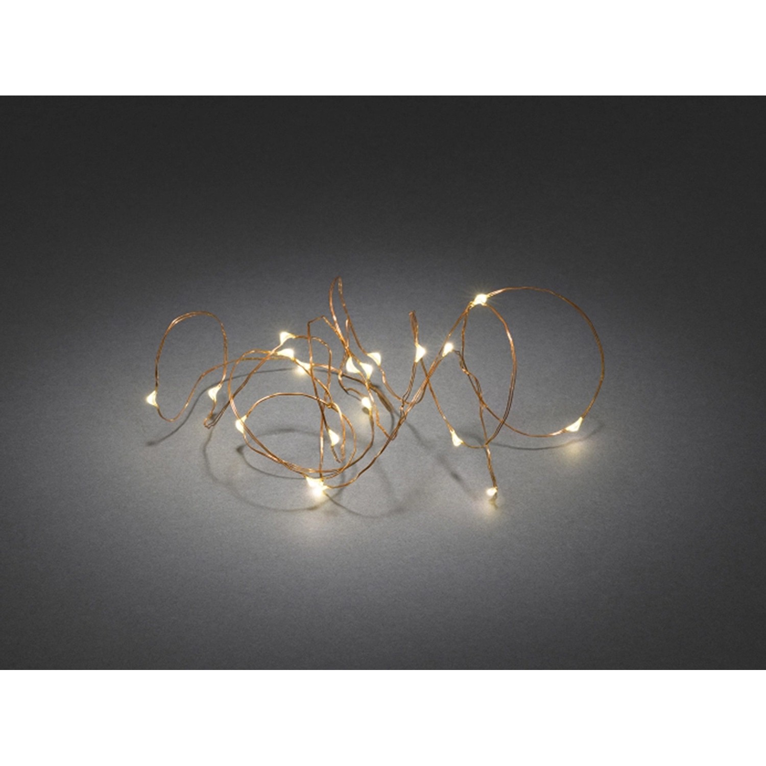 Konstsmide Micro LED Lichterkette 40 warmweiße LEDs kupferfarbener Draht innen