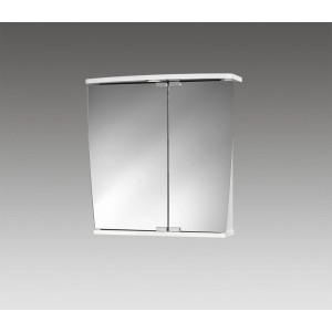 Jokey Spiegelschrank, 58 cm breit, weiß, mit zwei Spiegeltüren für das Badezimmer.