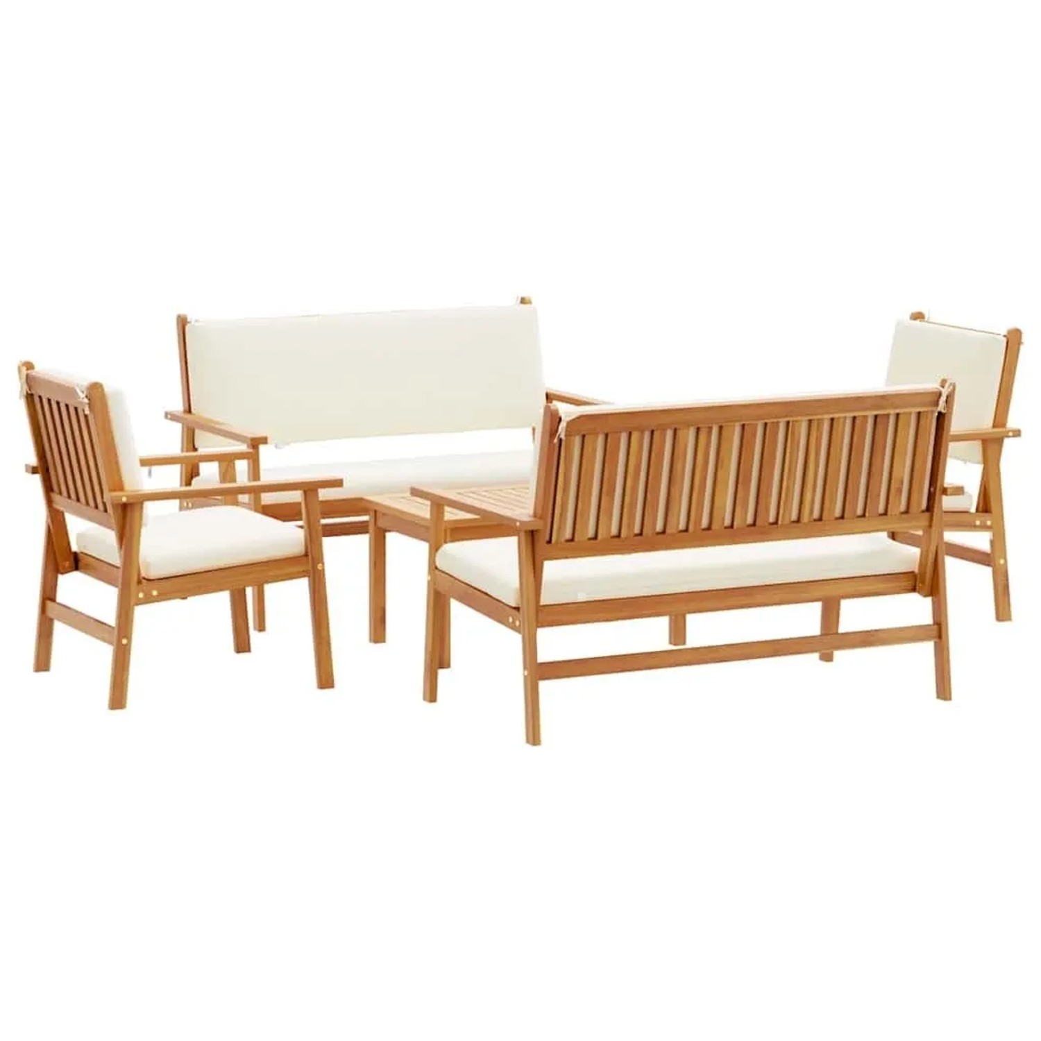 vidaXL Gartensofa-Set 5 Stk Braun Massivholz Akazie 3331813
