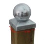 10er Set: Verzinkte Pfostenkappe 71mm mit Kugel für 7x7cm Zaunpfosten als Zubehör für Zaunbau & Sichtschutz.